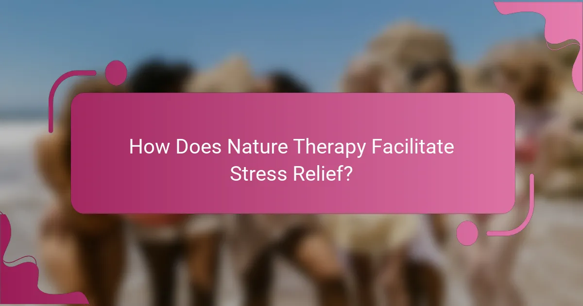 How Does Nature Therapy Facilitate Stress Relief?