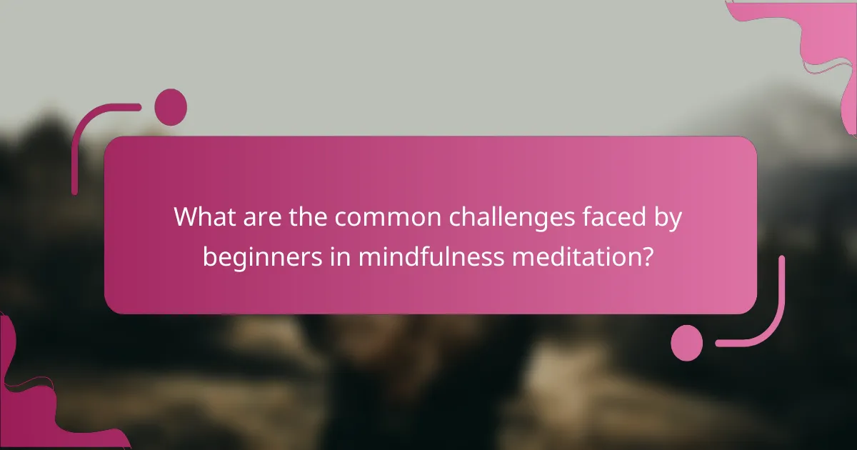 What are the common challenges faced by beginners in mindfulness meditation?