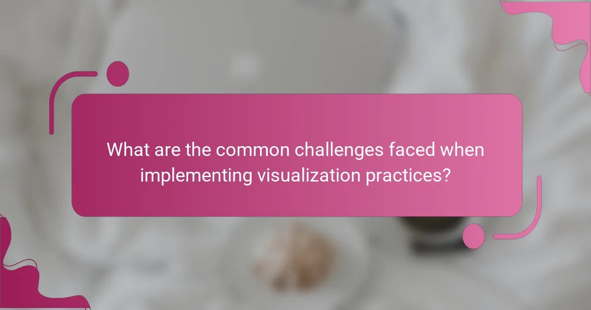 What are the common challenges faced when implementing visualization practices?