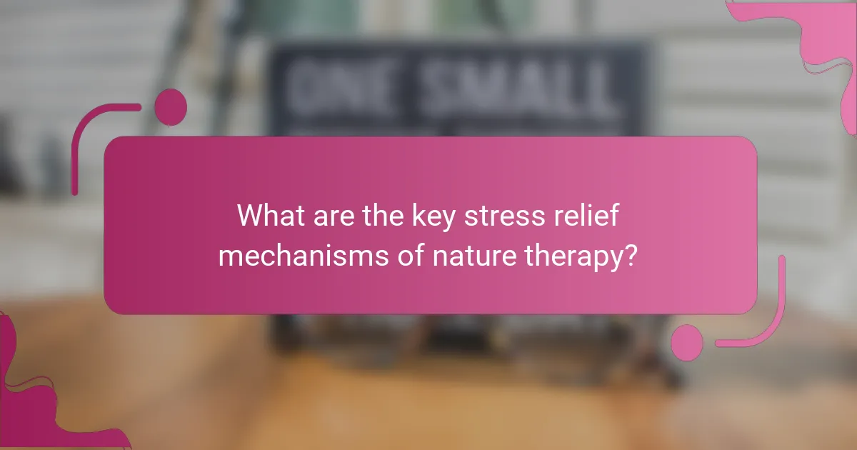 What are the key stress relief mechanisms of nature therapy?