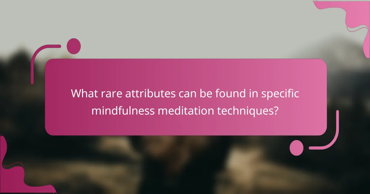What rare attributes can be found in specific mindfulness meditation techniques?
