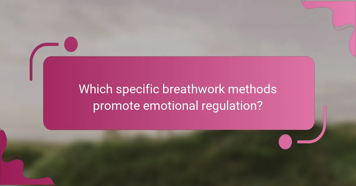 Which specific breathwork methods promote emotional regulation?