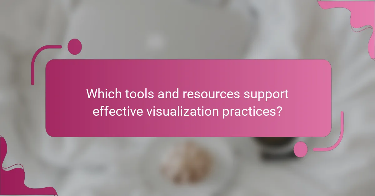 Which tools and resources support effective visualization practices?